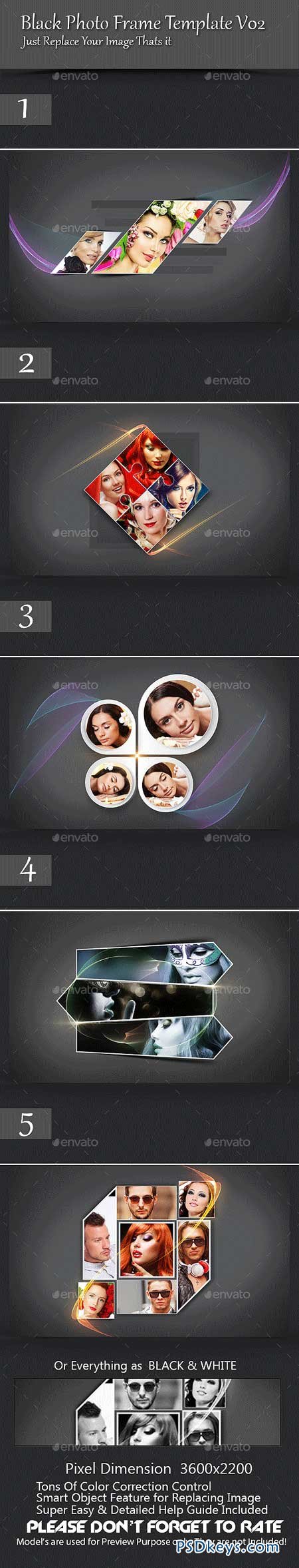 Black Photo Frame Template V02 9343245