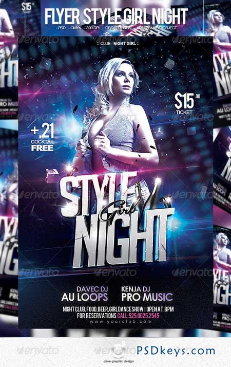Flyer Style Girl Night 6473184