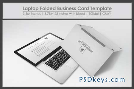 Laptop Folded Business Card Template 27557