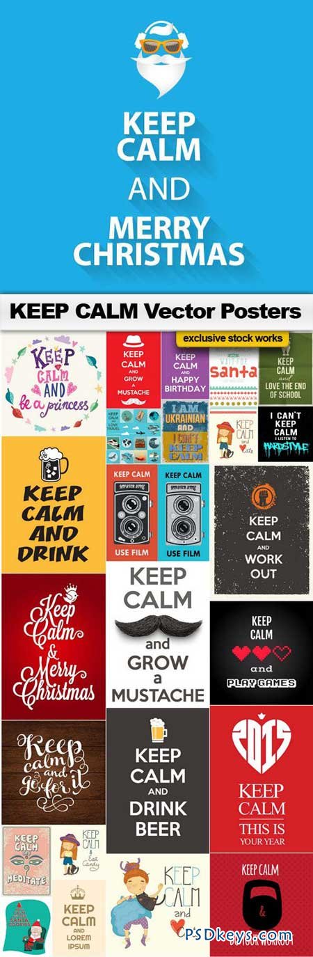 Keep Calm Vector Posters - 25xEPS