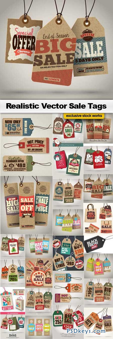 Realistic Vector Sale Tags - 25xEPS