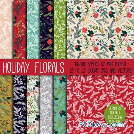 Christmas Holiday Floral Patterns 95422