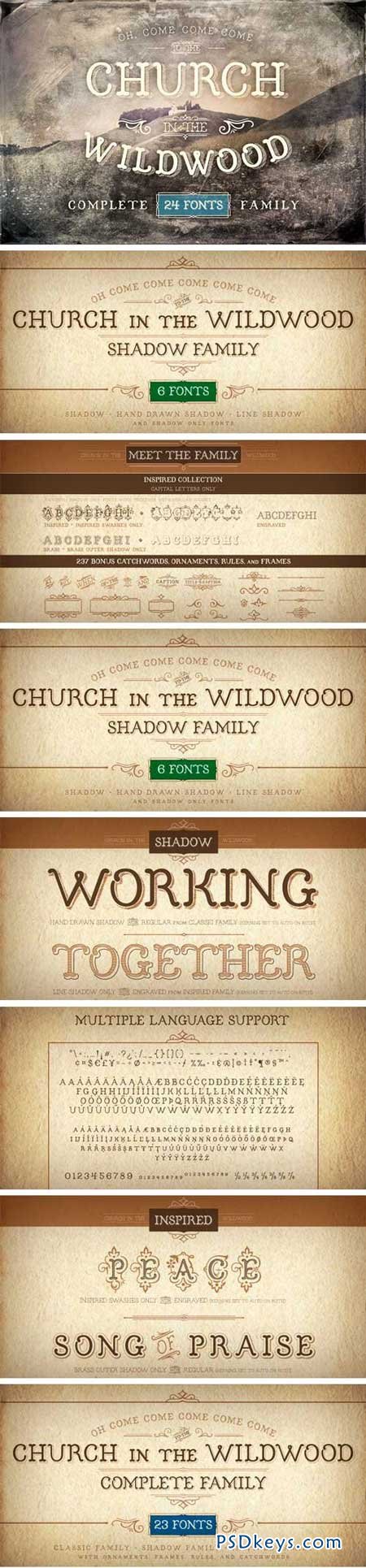 Church in the Wildwood Font Family - 24 Fonts for $40