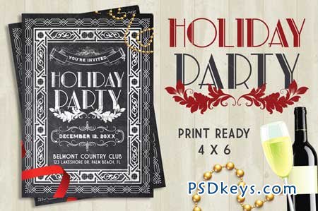 Holiday Party Chalk Flyer 109409