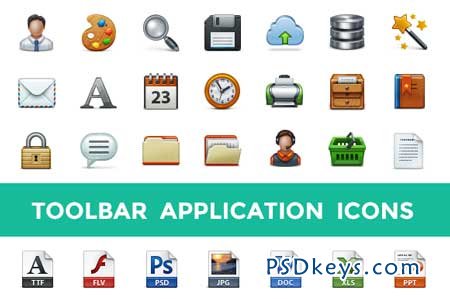 Toolbar Application Icon Set 13834