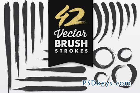 42 Vector Brush Strokes 85386