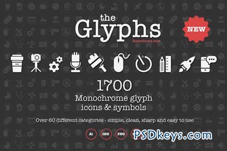 The Glyphs 1700 icons & symbols 63010