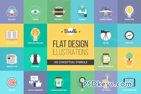 Bundle of Flat Design Illustrations 87834