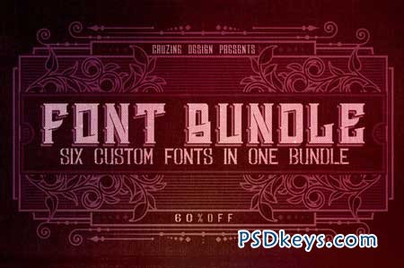 6 Custom Fonts in 1 Bundle - 60% OFF 81809