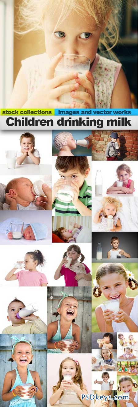 Children drinking milk 25xUHQ JPEG