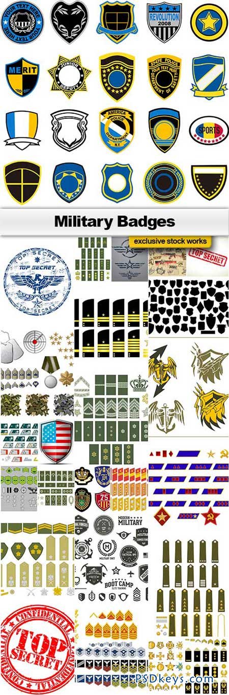 Military Badges - 25xEPS