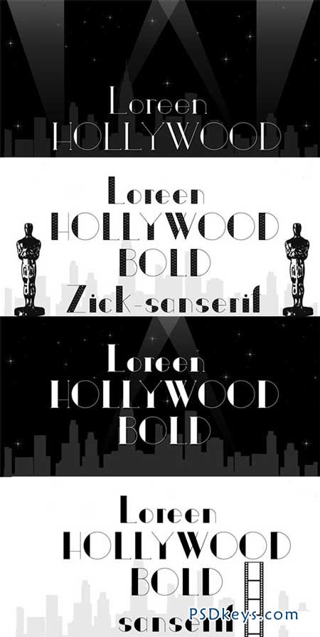Loreen Hollywood Font Family - 17 Fonts 323$