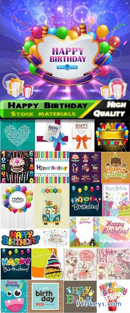 Happy Birthday Template Design in vector from stock - 25xEps