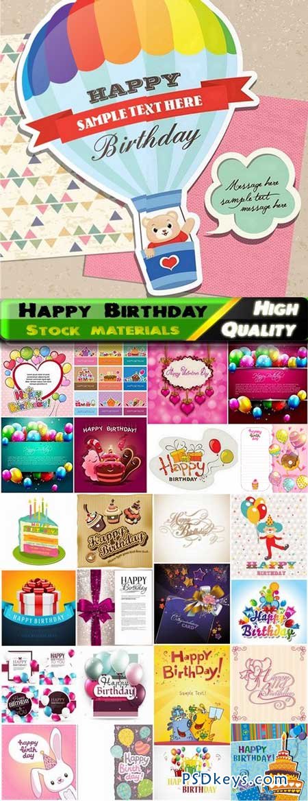 Happy Birthday Template Design in vector from stock #2 - 25xEps