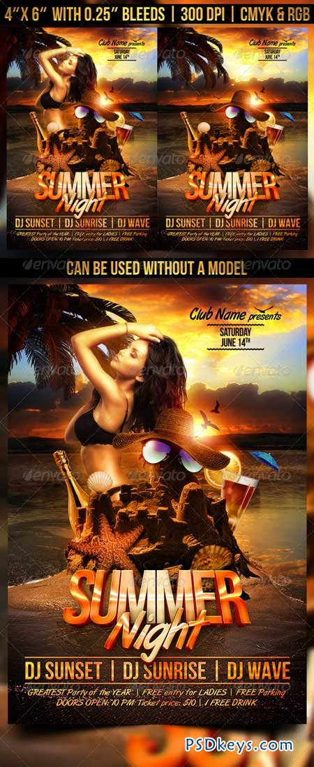 Summer Night Flyer Template 8164298