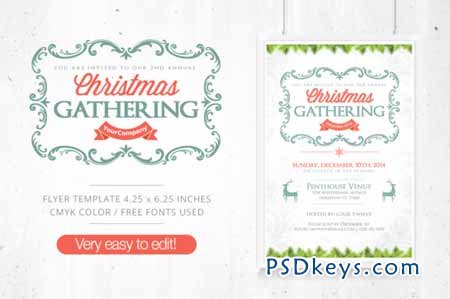Christmas Gathering Flyer + FB Cover 109011