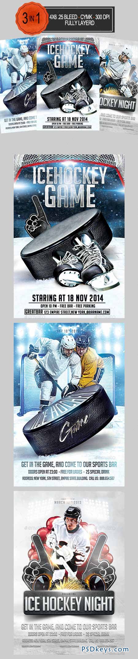 3 in 1 Ice Hockey Flyer Bundle 9102239