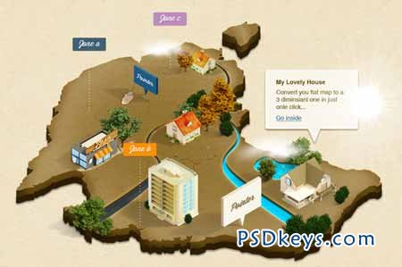 3D Isometric Map (Photoshop Action)