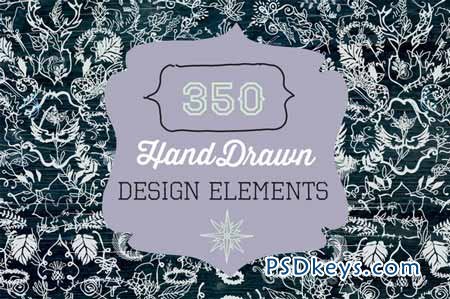 350 Hand Drawn Design Elements 118208