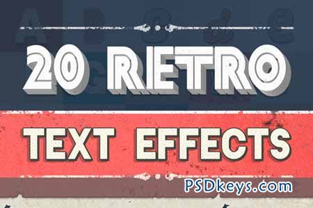 20 Retro Text Effects + 15 Textures 114018