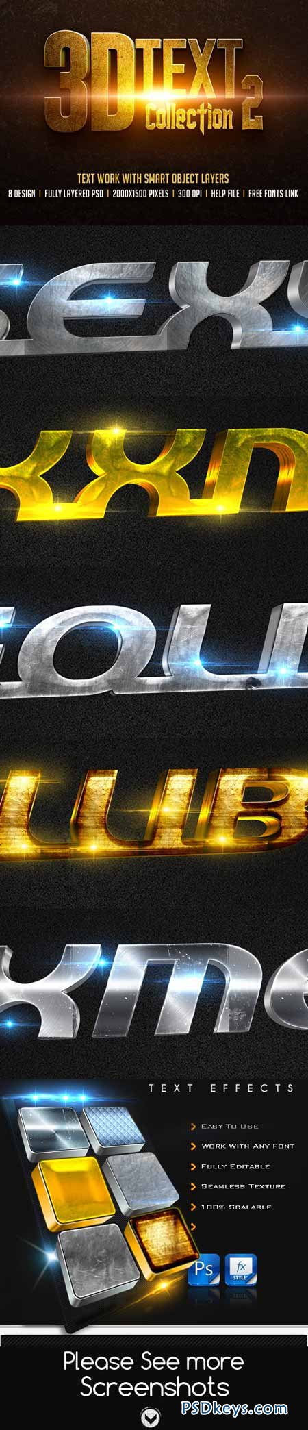 3D Metal Style Text Effect 9412932