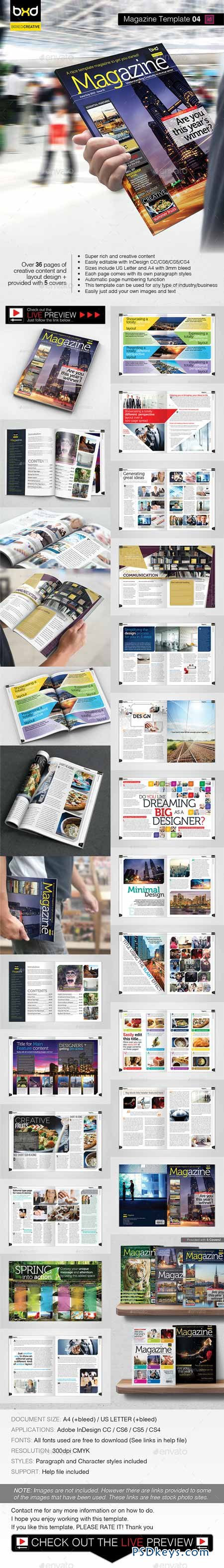 Magazine Template - InDesign 36 Page Layout V1 427849