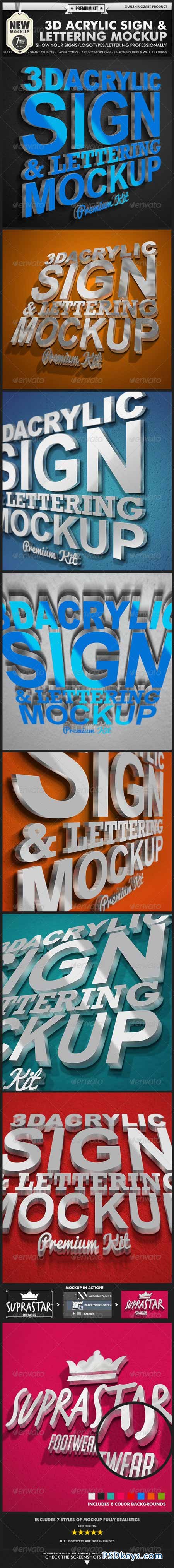 3D Acrylic Sign Mockup - Premium Kit 2582248