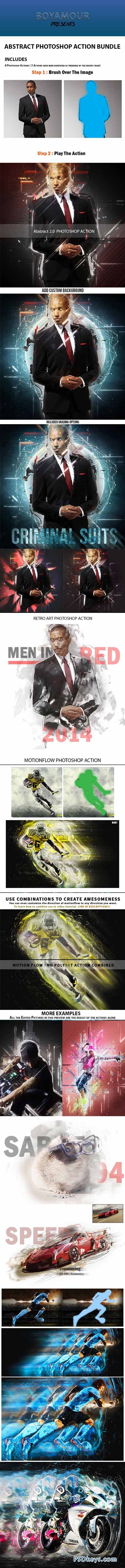 Abstract Photoshop Action Bundle 9488087