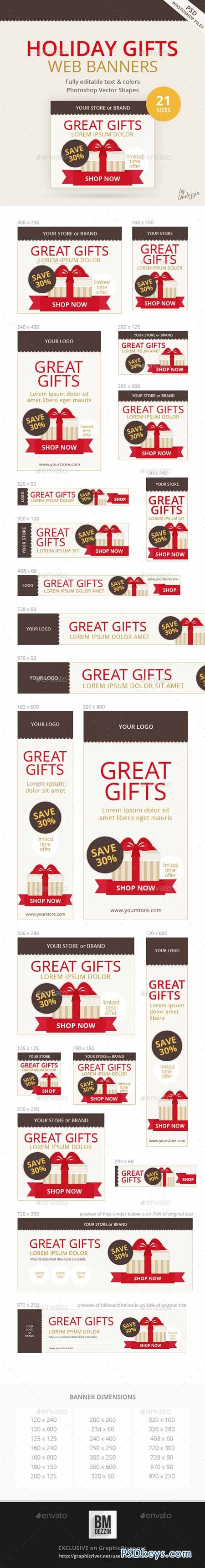 Holiday Gifts Web Banners 9512338