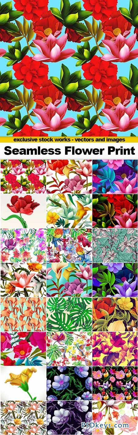 Seamless Flowers Prints - 25xJPEGs