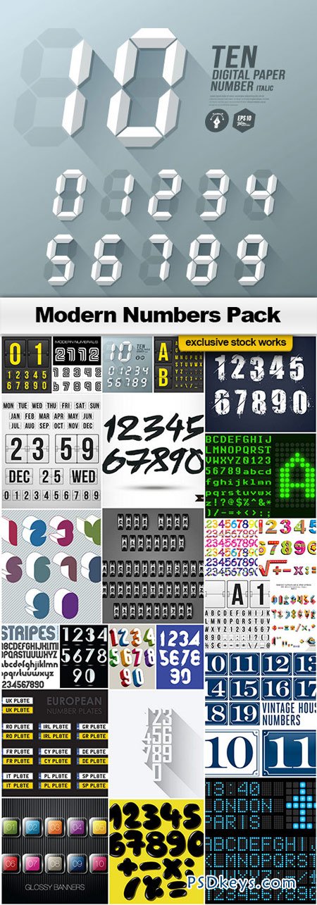 Modern Numbers Pack - 24xEPS