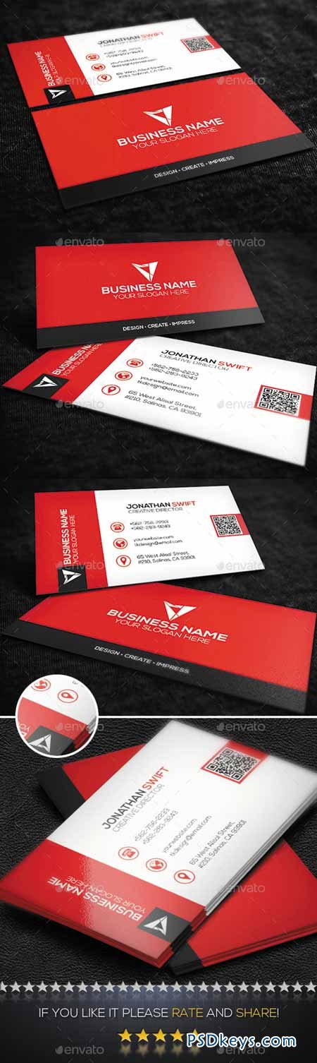 Red Corporate Business Card No.09 9524613