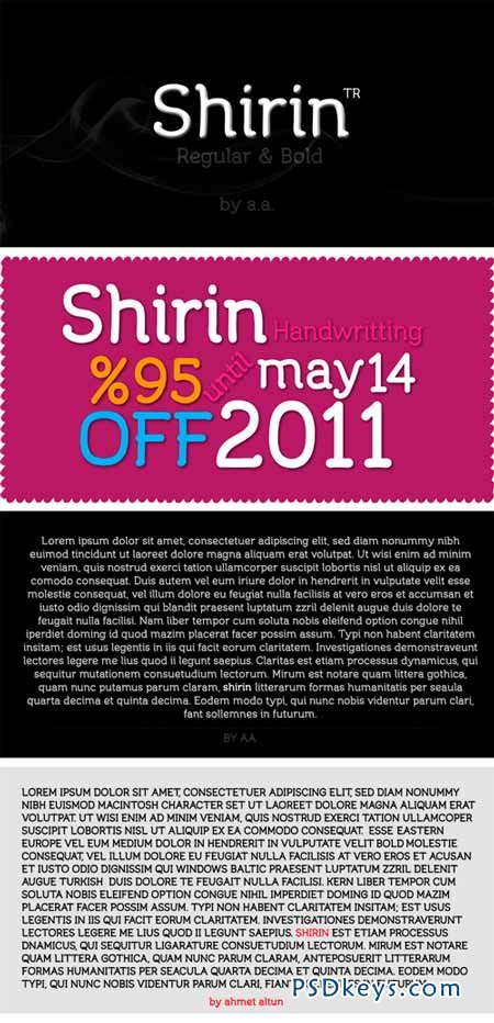 Shirin Font Family - 2 Fonts by Ahmet Altun