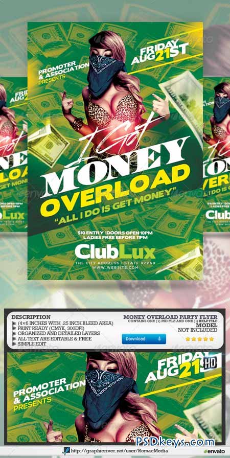 Money Overload Party Flyer 8185203