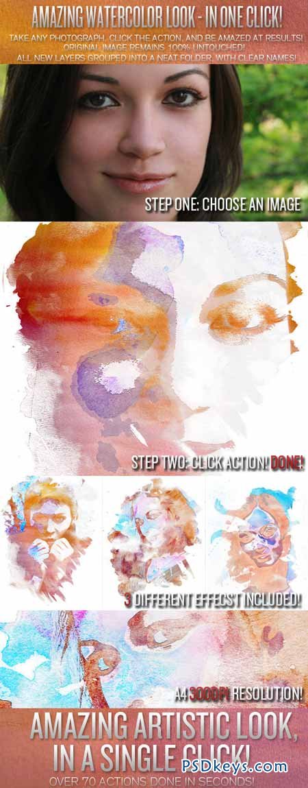 Creative Watercolor Photoshop Action 2210503