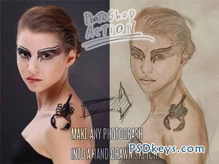 Photograph to Sketch Art - Photoshop Action 238953