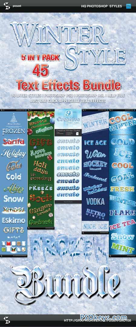 Winter Style Text Effects - Bundle 9463705