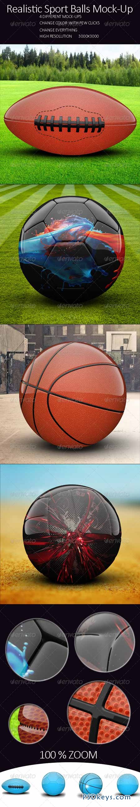 Realistic Sport Balls Mock Up 8006900