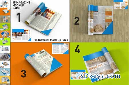 15 Magazine Mock Up Pack 122092