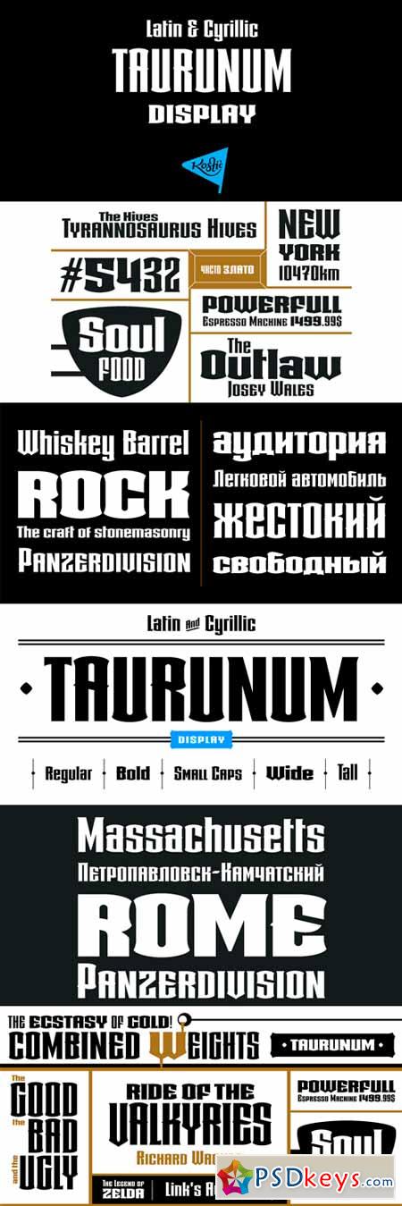 Taurunum Font Family - 5 Fonts for $100