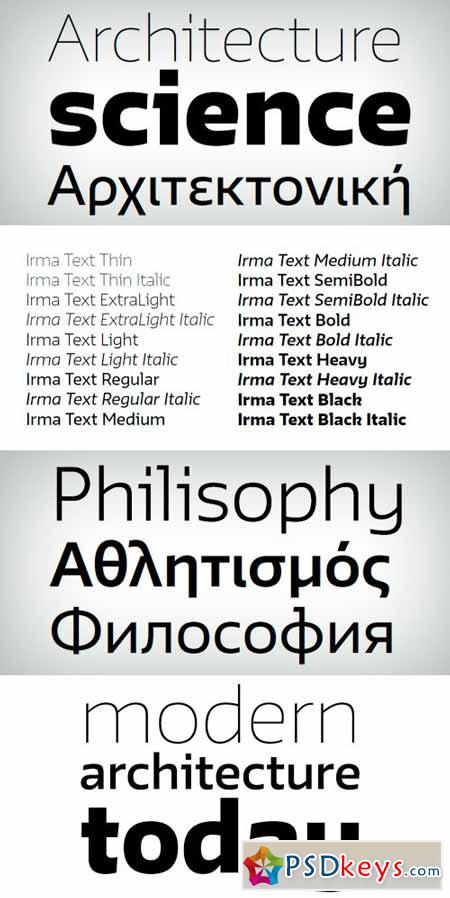 Irma Text Font Family - 18 Fonts for 560