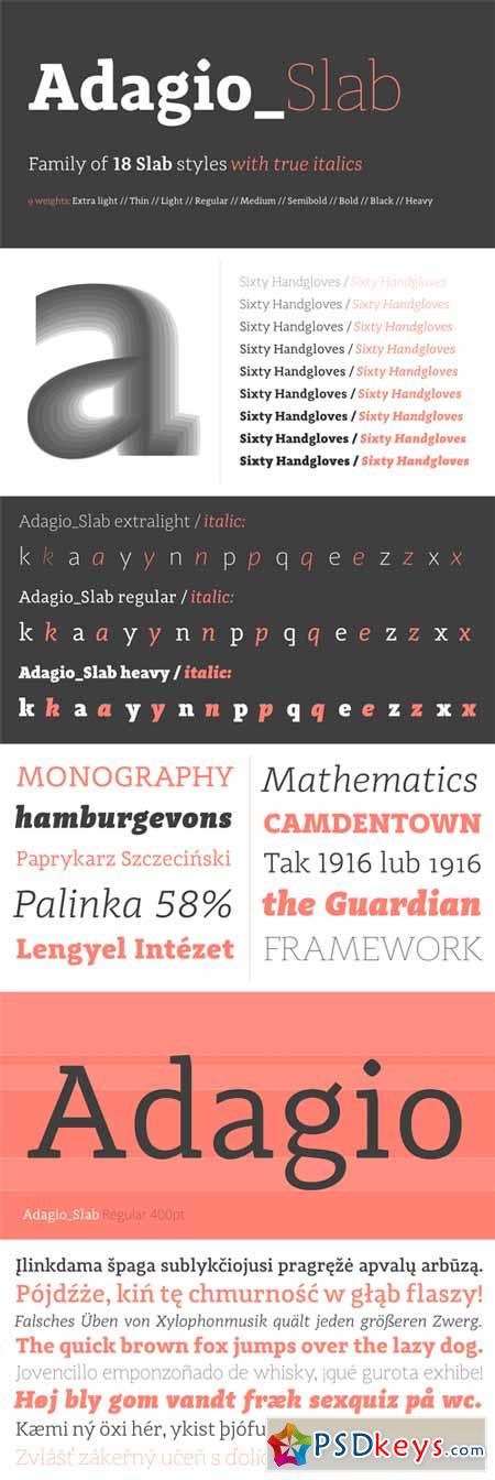 Adagio Slab Font Family - 18 Fonts for $270