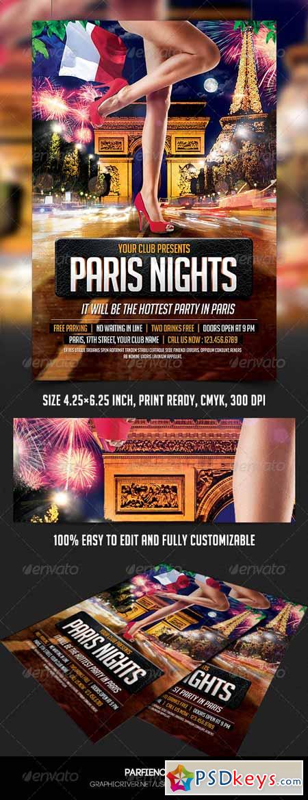 Paris Nights Party Flyer Template 8545355