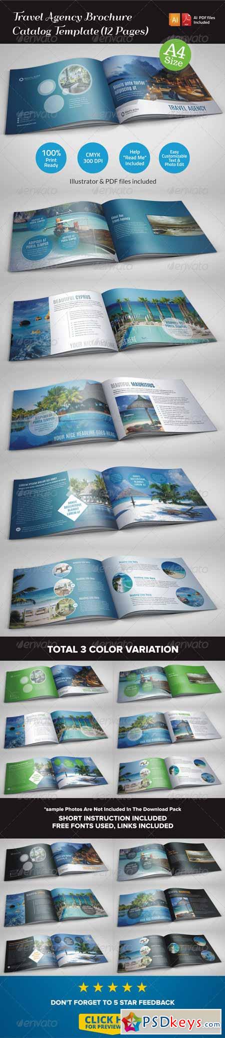 Travel Agency Brochure Catalog Template (12 Pages) 6925114