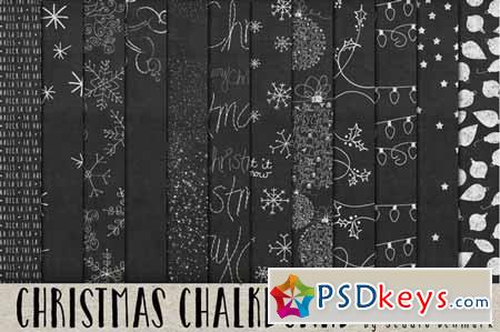 Chalkboard Christmas Digital Paper 109552