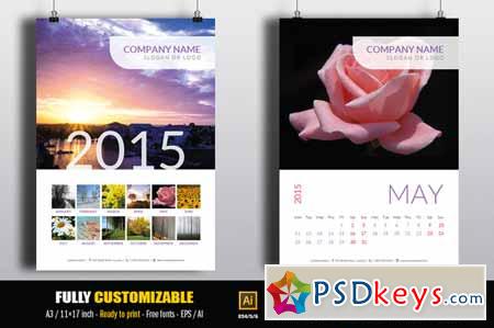 Minimal Calendar 2015 123950 » Free Download Photoshop Vector Stock