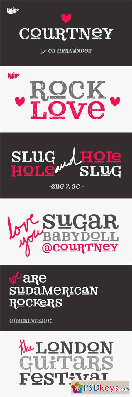 Courtney Font Family - 4 Fonts for $99