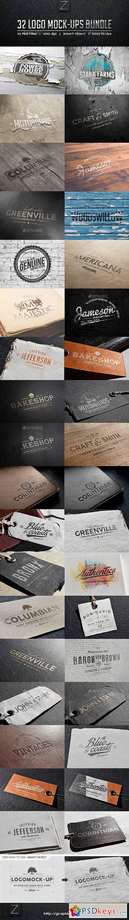 32 Logo Mock-ups Bundle 9451356