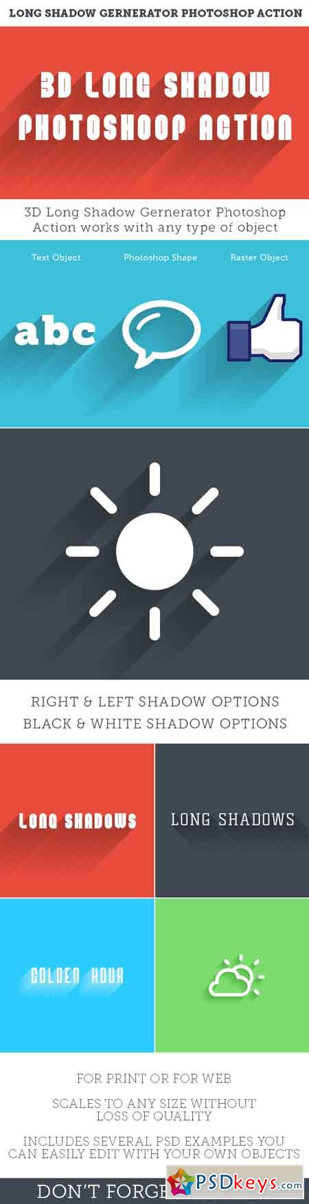 3d long shadow generator photoshop action set download