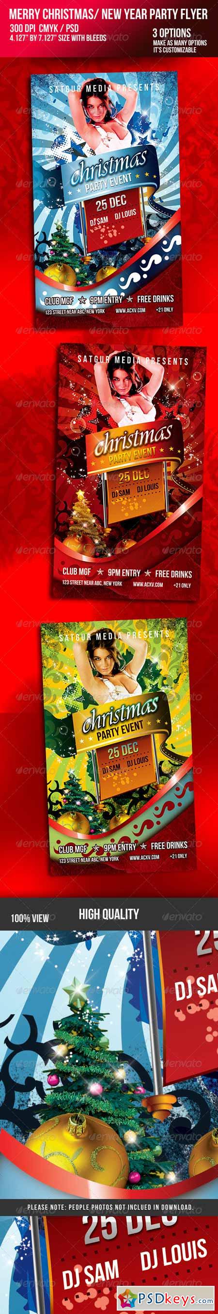 Christmas New Year Music Dance Party Night Flyer 725058